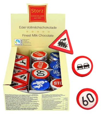 Produktbild von 100er SET Verkehrszeichen, lose 12,5 g / Schokolade