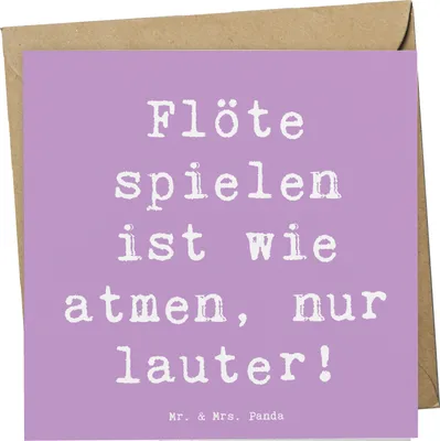 Produktbild von Mr. & Mrs. Panda Grußkarte Spruch Flöte Atem - Lavendeltraum - Geschenk, Glückwunschkarte, Melodie, anlasskarte, Jazz, Flötist, Instrument lernen, Musikinstrument, Atmen