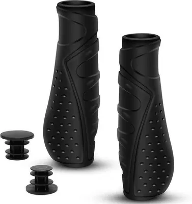 Productafbeelding van Ibenzoa® Ergonomische fietsgrepen, gemaakt van duurzaam kunststofcomposiet, 450 mm, Ø 32 mm, zwart – Verbeterde grip en comfort voor racefietsen, mountainbikes, stadsfietsen en trekkingfietsen