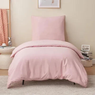 Immagine prodotto di Set di lenzuola 140x200 cm, 2 pezzi, rosa, in microfibra, con cerniera