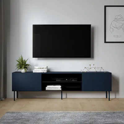 Produktbild von Cesara - TV-Schrank, 200x42x57h cm blau, ein Regal