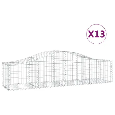 Image de vidaXL Gabions avec arc surélevé 13 pcs. 200x50x40/60 cm Fer galvanisé