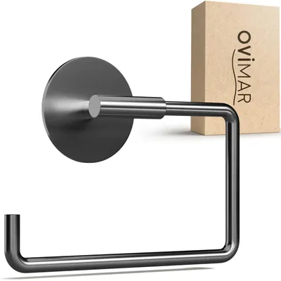 Image de Porte-rouleau de papier toilette sans perçage, avec fixation adhésive