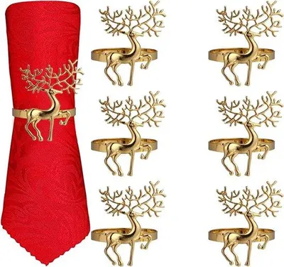 Produktbild von Famanu Serviettenringe Elegantes Design - 6 Stück - Gold