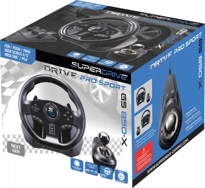 Zdjęcie produktu dla Subsonic GS850-X, Kierownica + pedały, PlayStation 4, Xbox One, 270°, Przewodowa, USB, Czarny