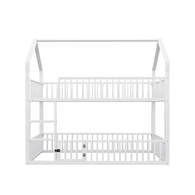 Produktbild von Kinderbett mit Treppe Etagenbett Jugendbett Kinder-Familienbett 90*200cm Weiß