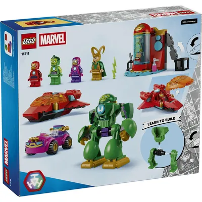 Productafbeelding van LEGO ǀ Marvel Iron Man en zijn fantastische vrienden: Loki versus Team Iron Man - Superheldenspeelgoed met auto, vliegtuig, mech-figuur en 4 minifiguren - Cadeau voor jongens vanaf 4 jaar en fans - 11211