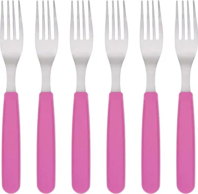Produktbild von GRÄWE Tafelgabeln, 6 Stück, Edelstahl, bunte Griffe, pink