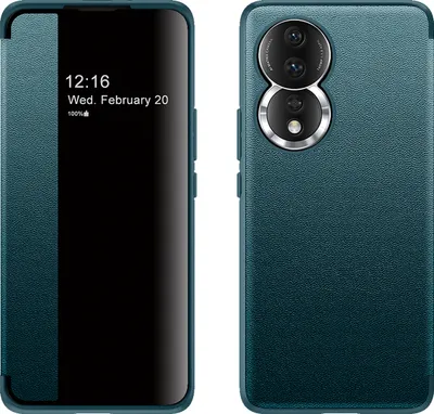 Produktbild von Honor 80 Hülle, Schlank Kunstleder Klapp Ledertasche Schutzhülle für Honor 80 Grün