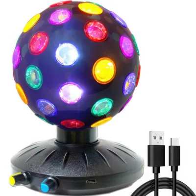 Produktbild von 360° drehbare sprachgesteuerte Discokugel mit Fernbedienung, ideal für Kinder, Halloween, Weihnachten, Geburtstage, Tanzpartys und Karaoke-Dekoration