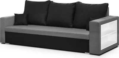 Produktbild von 3-Sitzer-Sofa mit Schlaffunktion SAM1 - Schwarz/hellgrau
