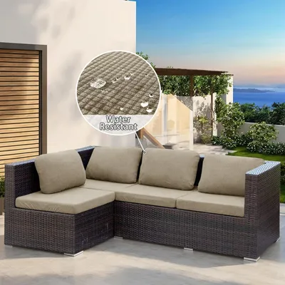 Immagine prodotto di Rivestimento per divano Jacquard elasticizzato Fodera per cuscino Idrorepellente Rivestimento per seduta divano Rivestimento per cuscino Rivestimento per divano Protezione per mobili Rivestimento per divano, color tortora, 3 posti