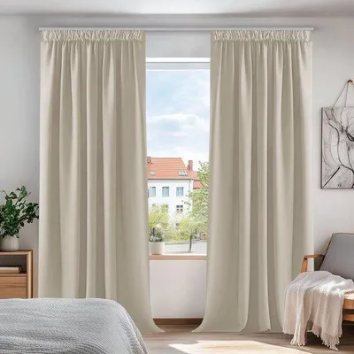 Produktbild von Famanu Set von 2 thermischen Verdunkelungsgardinen - beige, 229 x 229 cm