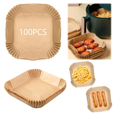 Air Fryer Papier 18x18 cm, 100 Stück, Wegwerf-Backpapier