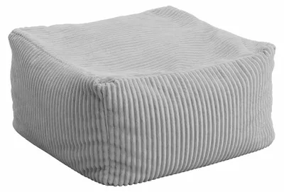 Produktbild von HOME DELUXE - Sitzsack Hocker Cozy - Stoff: Samt Cord, Farbe: Hellgrau - Maße: 44 x 44 x 25 cm, inkl. Füllung I Sitzmöbel Bean Bag Sitzsäcke