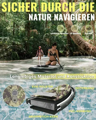 Image de Planche de stand-up paddle gonflable - SUP - Planche à pagaie - Planche de stand-up paddle gonflable - Légère