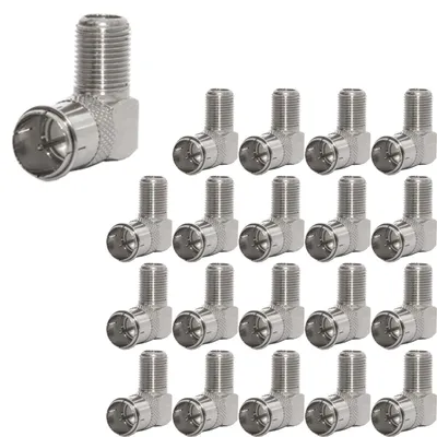 Produktbild von PremiumX 20x F-Quickstecker 90° Winkelstecker 7,5mm für SAT Koaxialkabel
