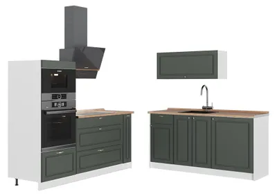 Obrázok produktu pre Kuchyňa Vicco Fame-Line Zelený a zlatý vidiecky dom/biely 340 cm, AP Oak, Model 63733