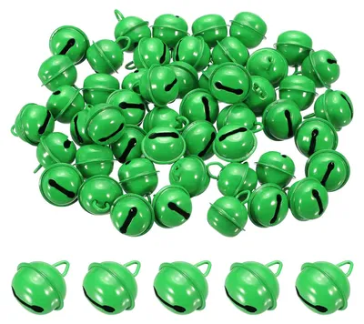 Jingle Bells 18 mm, 50 Stück, grün, für Basteln & Deko