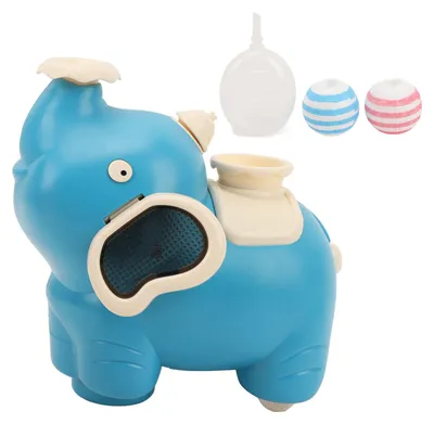 Image de Éléphant soufflant avec jouet à vapeur et lumière musicale, jouet interactif, fonctionne à piles, bleu bébé