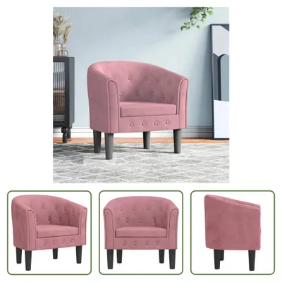 Immagine prodotto di The Living Store Sedia da club in velluto rosa
