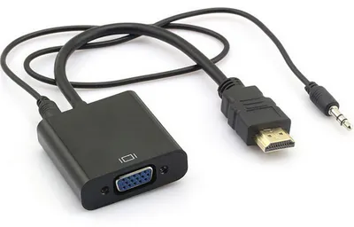 Zdjęcie produktu dla Konwerter HDMI (męski) na VGA (żeński) z kablem audio