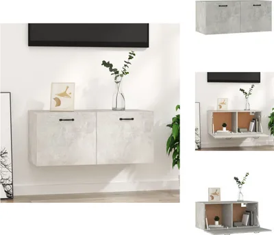 Zdjęcie produktu dla vidaXL Szafka ścienna betonowa szara 80x35x36,5 cm materiał drewnopochodny - Półki ścienne