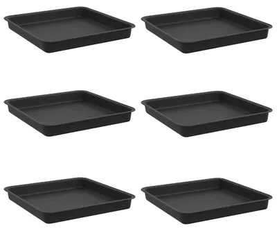 Produktbild von Eleganten-Stil Quadratisches Blumentablett 6 pcs - CLORIS - moderne Design - Schwarz 18x18x2 cm - Beete - Möbel26