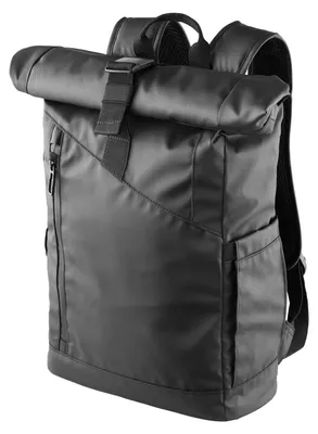 Produktbild von Kompakter Roll Top Rucksack, Schwarz, 15 Liter, spritzwassergeschützt, Laptopfach 17 Zoll