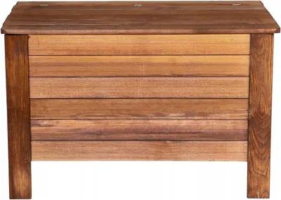 Produktbild von STOLMAK Gartenbox aus Holz 166 l 80x52x40 cm Braun Massivholz Kiefer Auflagenbox Kissenbox Holztruhe Aufbewahrungsbox Gartenmöbel