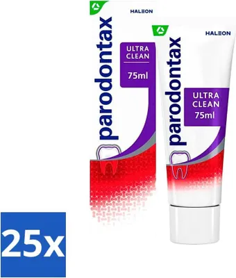 Immagine prodotto di Parodontax - Dentifricio - Ultra Clean - Contro il sanguinamento gengivale - 75 ml - Confezione risparmio - 25 pezzi