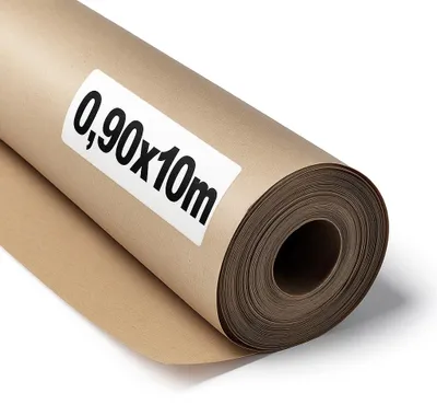 Produktbild von Kraftpapier naturbraun, 70 g/m², 0,90 x 10 m, 6 Rollen, recyceltes Verpackungspapier