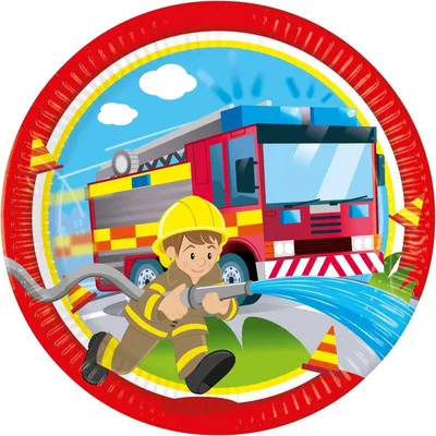 Produktbild von 8 Papp Teller zur Feuerwehr Party