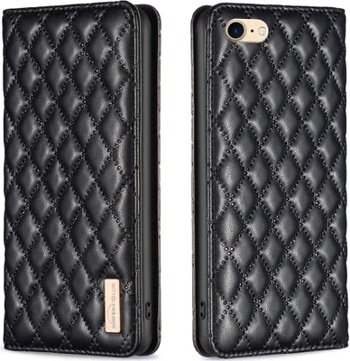 Produktbild von iPhone SE 2022 Hülle, Elegant Bookstyle Flip Leder Kartenfächer Schutzhülle mit Ständer für iPhone SE 2020/2022 / iPhone 7 / 8 Schwarz