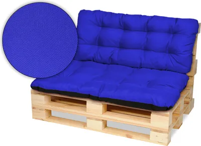 Produktbild von Superkissen24. Palettenkissen Palettenauflagen Sitzkissen - 120x80 cm und Rückenlehne 120x50 cm - Outdoor und Indoor - blau