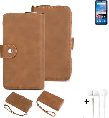 Produktbild von K-S-Trade 2in1 Handyhülle kompatibel mit UMIDIGI Bison Pro + Kopfhörer Schutzhülle & Portemonnee Schutzhülle Tasche Handytasche Case Etui