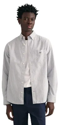 Produktbild von Gant 3000230-423, Hemd, Erwachsener, Männlich, Blau, Muster, Gestreiftes Muster