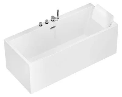 Produktbild von HOME DELUXE Badewanne AMBER - 170 x 58 x 80 cm inkl. Ablauf & vormontierte Armaturen  | Acryl-Badewanne, Spa, Luxuswanne, Bad, Badezimmer, Massagedüsen, Eck-Whirlpool, Freistehend, LED Beleuchtung, Zwei Personen, Wellness, Heizung, Integrierter Armatur, Hydromassage, Weiß, Einbau-Whirlpool