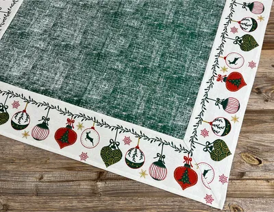 Produktbild von Tischdecke CHIARA Weihnachtsmotiv Kugeln, 100 % Baumwolle 100x100 cm