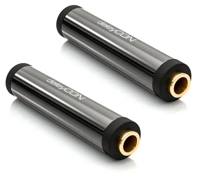 Produktbild von deleyCON 2x AUX Stereo Audio 3,5mm Klinken Kupplung Adapter - Schwarz