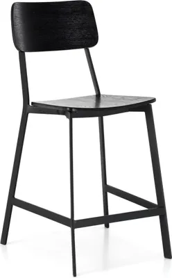 Produktbild von Woody - Schwarzer Holzhocker - 2er-Set