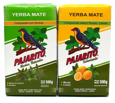 Zdjęcie produktu dla Zestaw Yerba Mate Pajarito Menta Limon + Hierbas 2 x 500g 1kg