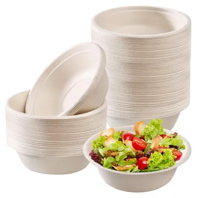 Immagine prodotto di Solidchoice - Set di 100 ciotole per zuppa biodegradabili, realizzate con canna da zucchero