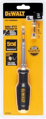 Immagine prodotto di Cacciavite multifunzione DeWalt DWHT66569-0, 6 in 1, uso primario in applicazioni di avvitamento, include PH1, PH2, PH3, intaglio da 5,5 mm, 6 mm e 8 mm, design ergonomico e resistente.