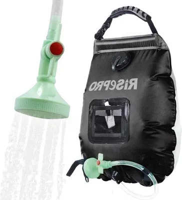 Produktbild von Famanu Camping Dusche Tasche 20L mit Sonnenheizung - Schwarz