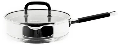 Zdjęcie produktu dla Wysokiej jakości patelnia ze stali nierdzewnej z pokrywką Patelnia do smażenia w kolorze srebrnym z zatrzaskiem 24 cm