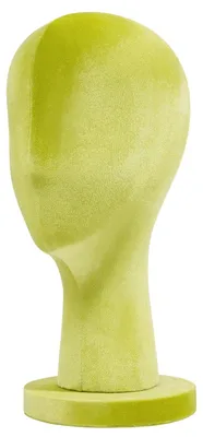 Produktbild von Perückenkopf Damen - Display für Perücken & Hüte - Samt, PolyurethanSchaum - Kopfumfang 52,5 cm - Höhe 35 cm, Sockel 15 cm - Grün