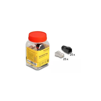 Zdjęcie produktu dla Delock - Netzwerkanschluss - RJ-50 (M) - S/FTP - CAT 5e - rund, ohne Haken (Packung mit 25) (66989)