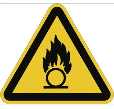 Produktbild von Dreifke® Schild Warnung vor brandfördernden Stoffen ISO 7010, Alu, 200 mm SL
