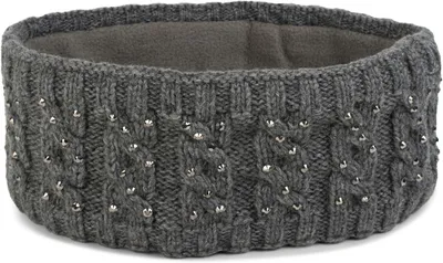 Produktbild von styleBREAKER Damen Stirnband mit Zopfmuster und Strass, weiches Fleece Innenfutter, Haarband, Headband 04026001